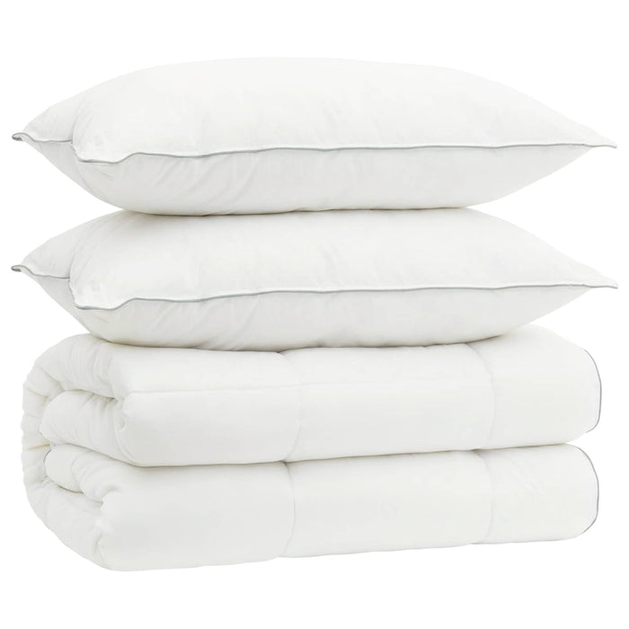 Set de plapumă și perne 3 pcs 200x220 cm 4 anotimpuri Lână Alb WALTI