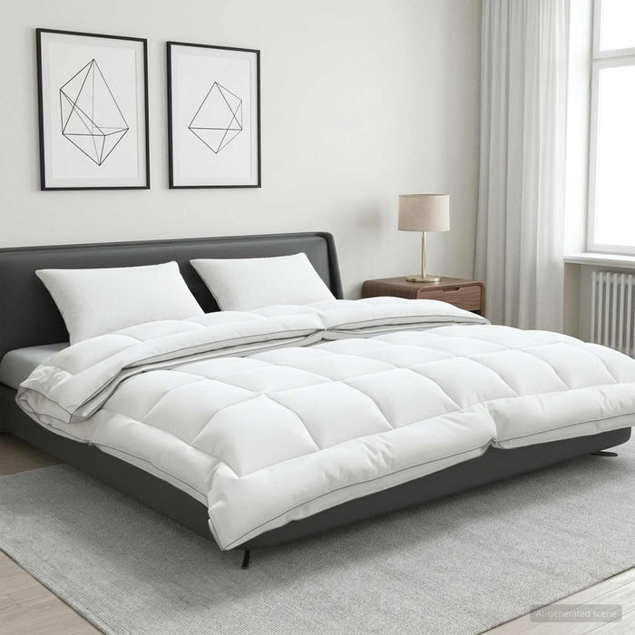 Set de plapumă și perne 3 pcs 240x260 cm 4 anotimpuri Lână Alb WALTI