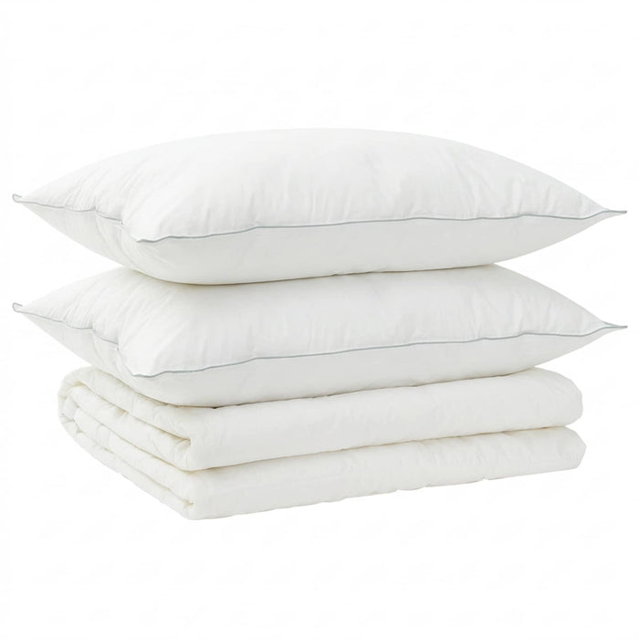 Set de plapumă și perne 3 pcs 135x220 cm Vară 200 GSM Lână Alb WALTI
