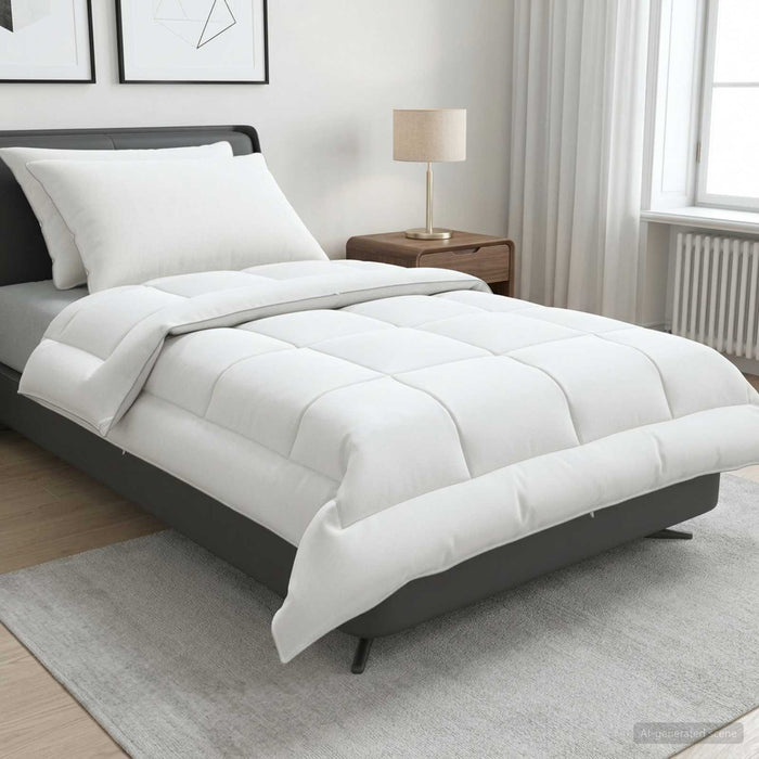 Set de plapumă și perne 3 pcs 140x220 cm Vară 200 GSM Lână Alb WALTI