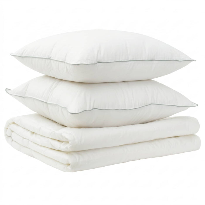 Set de plapumă și perne 3 pcs 140x220 cm Vară 200 GSM Lână Alb WALTI