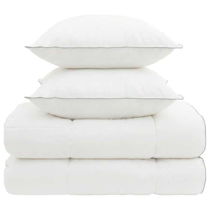 Set de plapumă și perne 3 pcs 200x200 cm 4 anotimpuri Lână Alb WALTI
