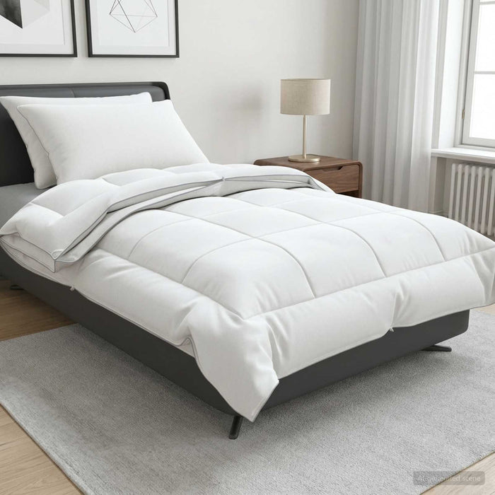 Set de plapumă și perne 3 pcs 135x220 cm 4 anotimpuri Lână Alb WALTI