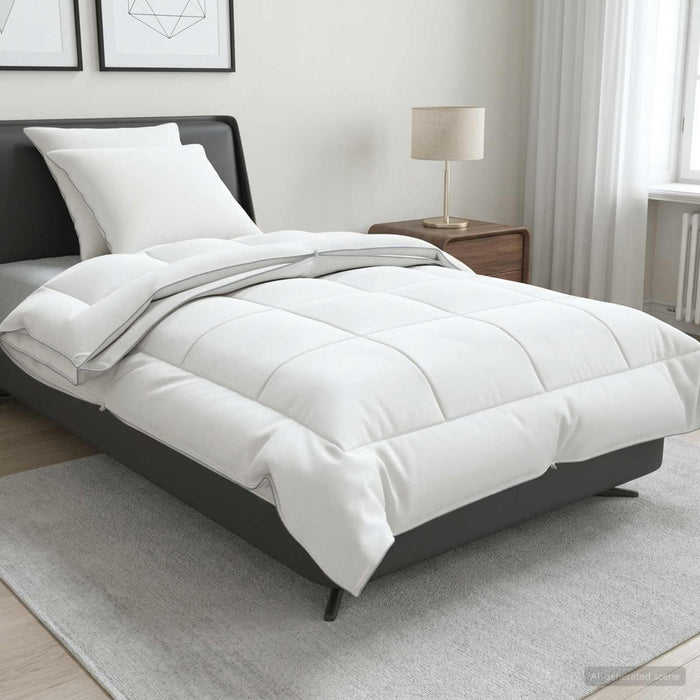 Set de plapumă și perne 3 pcs 135x220 cm 4 anotimpuri Lână Alb WALTI