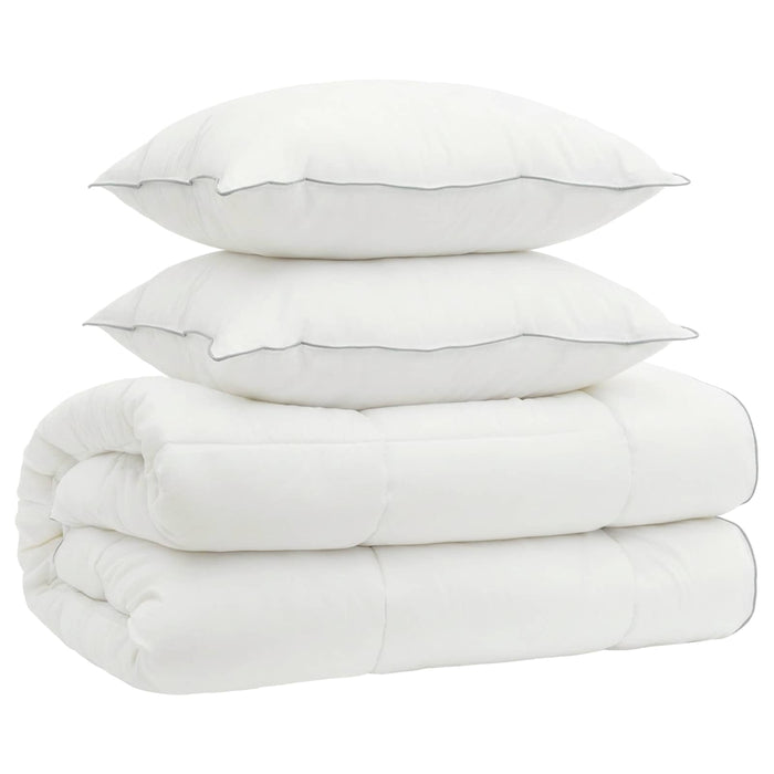 Set de plapumă și perne 3 pcs 220x240 cm 4 anotimpuri Lână Alb WALTI