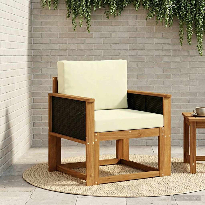 Canapea Medie pentru Exterior Lemn Solid de Acacia natural - WALTI WALTI