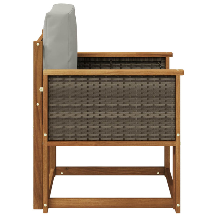 Canapea Medie pentru Exterior Lemn Solid de Acacia natural - WALTI WALTI