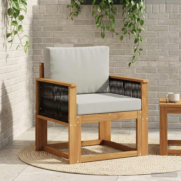 Canapea Medie pentru Exterior Lemn Solid de Acacia natural - WALTI WALTI