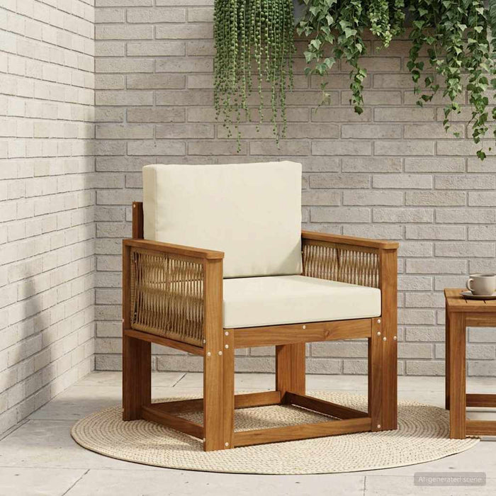 Canapea Medie pentru Exterior Lemn Solid de Acacia natural - WALTI WALTI