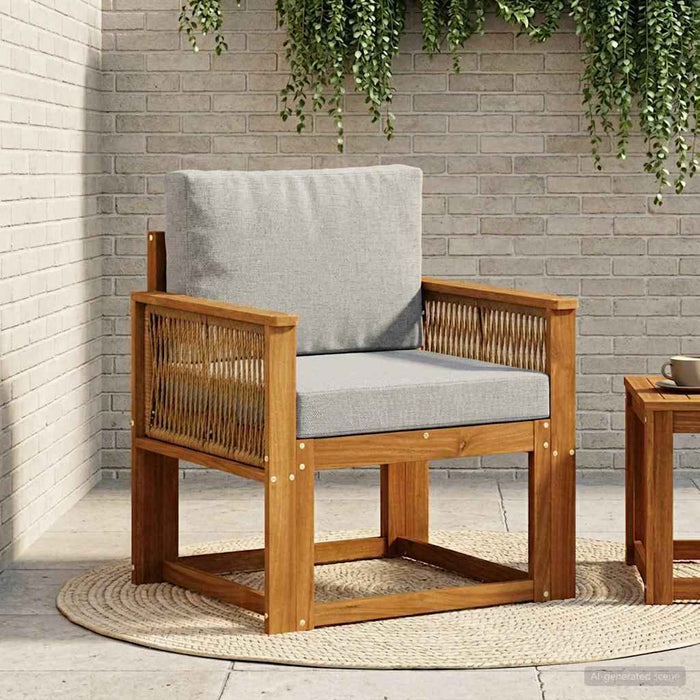Canapea Medie pentru Exterior Lemn Solid de Acacia natural - WALTI WALTI