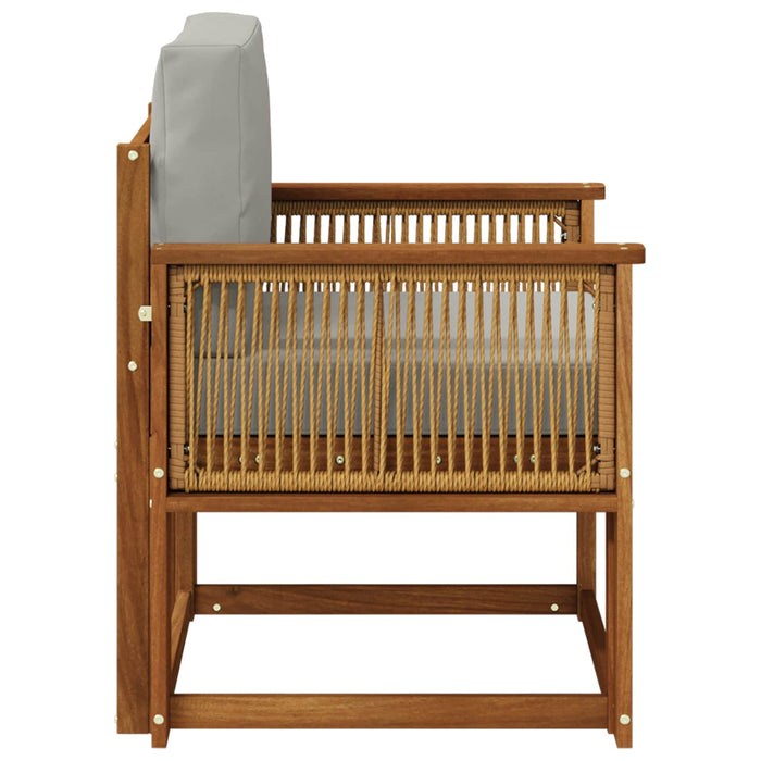 Canapea Medie pentru Exterior Lemn Solid de Acacia natural - WALTI WALTI