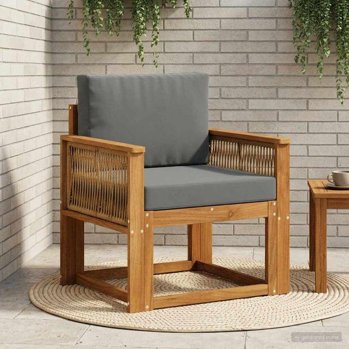 Canapea Medie pentru Exterior Lemn Solid de Acacia natural - WALTI WALTI