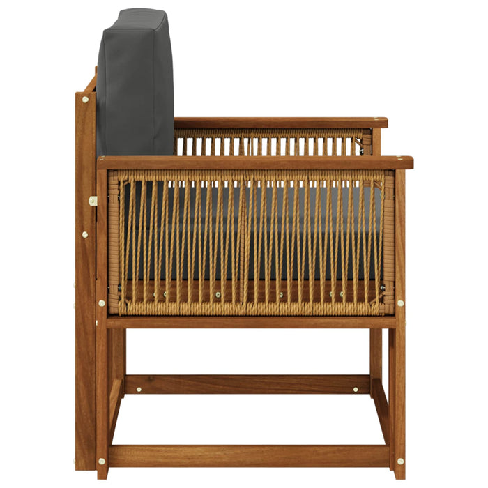 Canapea Medie pentru Exterior Lemn Solid de Acacia natural - WALTI WALTI