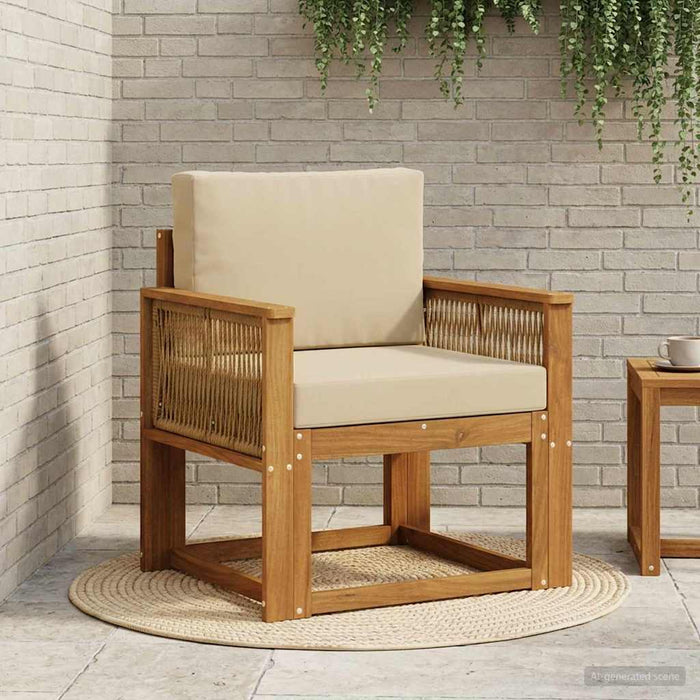 Canapea Medie pentru Exterior Lemn Solid de Acacia natural - WALTI WALTI
