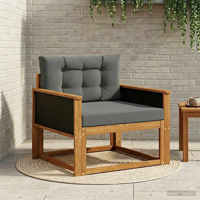 Canapea Medie pentru Exterior Lemn Solid de Acacia natural - WALTI WALTI