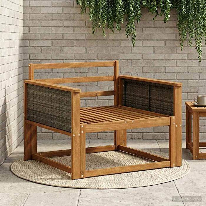 Canapea Medie pentru Exterior Lemn Solid de Acacia natural - WALTI WALTI