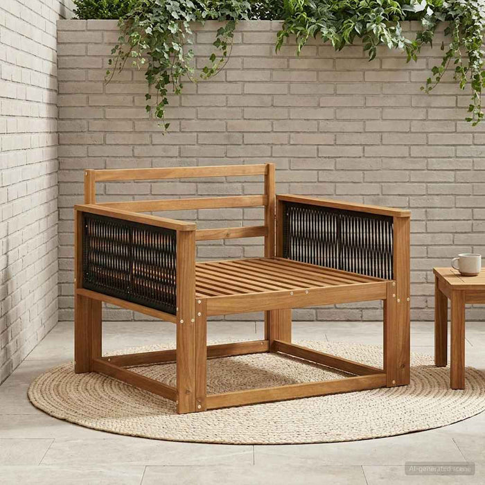 Canapea Medie pentru Exterior Lemn Solid de Acacia natural - WALTI WALTI