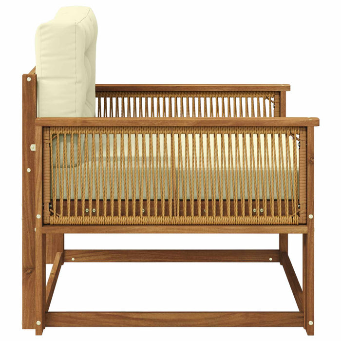 Canapea Medie pentru Exterior Lemn Solid de Acacia natural - WALTI WALTI
