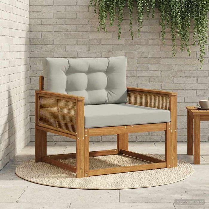 Canapea Medie pentru Exterior Lemn Solid de Acacia natural - WALTI WALTI