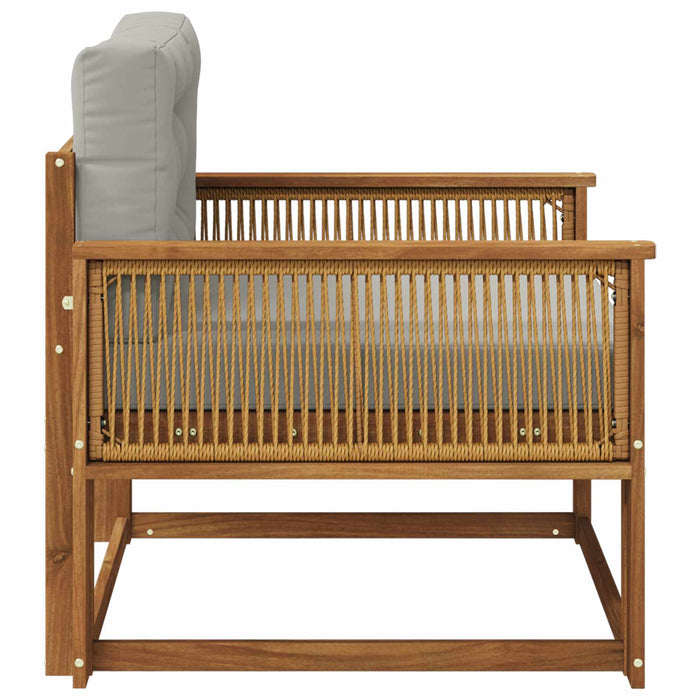 Canapea Medie pentru Exterior Lemn Solid de Acacia natural - WALTI WALTI