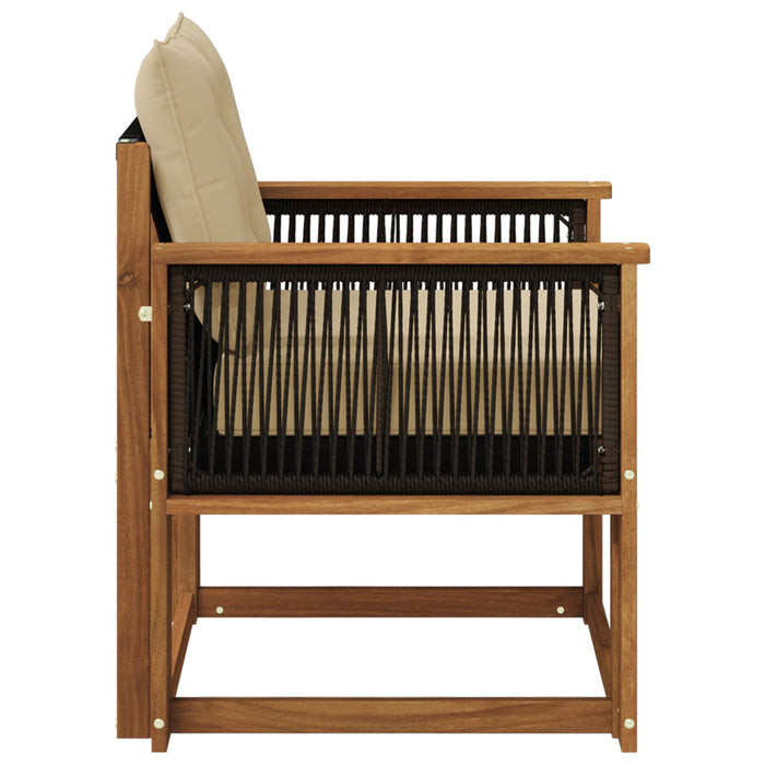 Canapea Medie pentru Exterior Lemn Solid de Acacia natural - WALTI WALTI