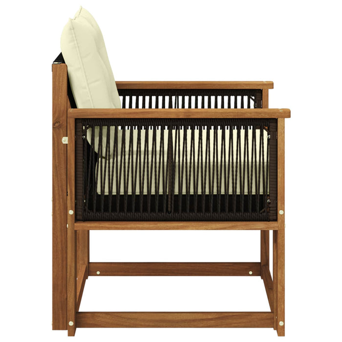 Canapea Medie pentru Exterior Lemn Solid de Acacia natural - WALTI WALTI