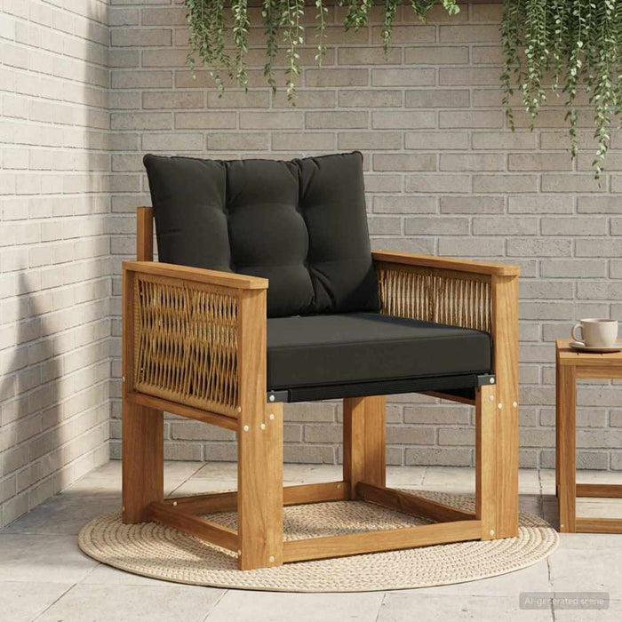 Canapea Medie pentru Exterior Lemn Solid de Acacia natural - WALTI WALTI