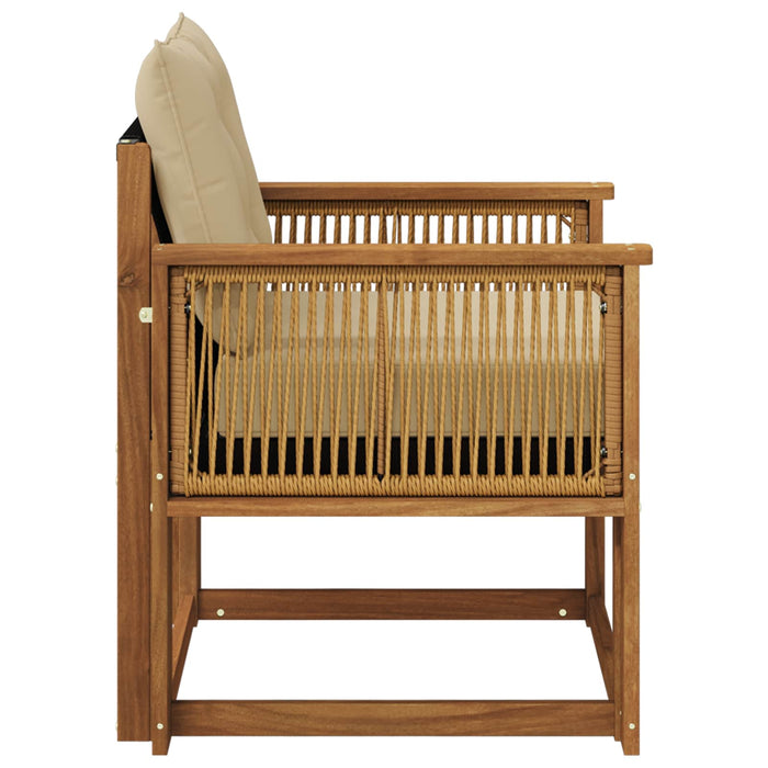 Canapea Medie pentru Exterior Lemn Solid de Acacia natural - WALTI WALTI