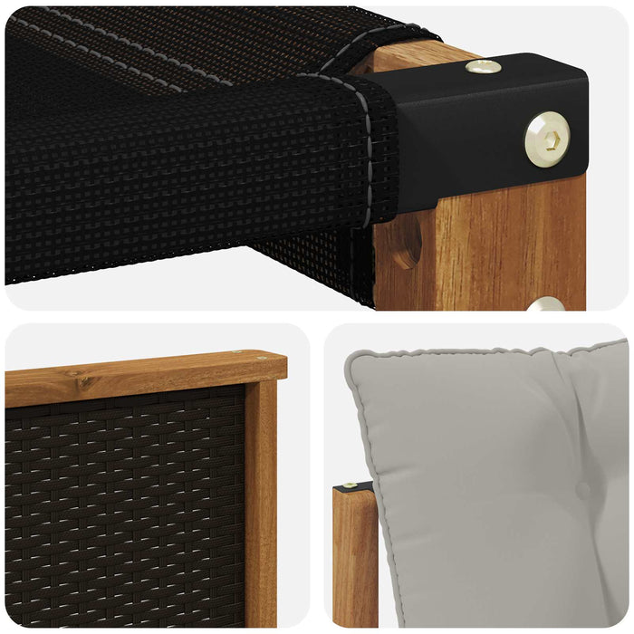 Set de canapele de exterior Lemn solid de Acacia și Textilene - WALTI WALTI