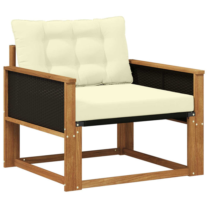 Set de canapele de exterior Lemn solid de Acacia și Textilene - WALTI WALTI