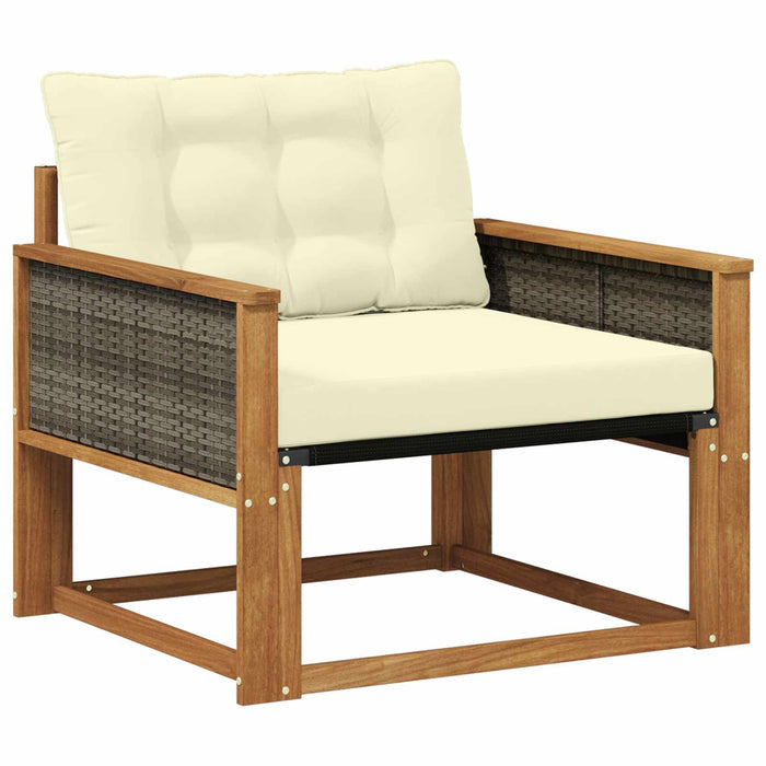 Set de canapele de exterior Lemn solid de Acacia și Textilene - WALTI WALTI