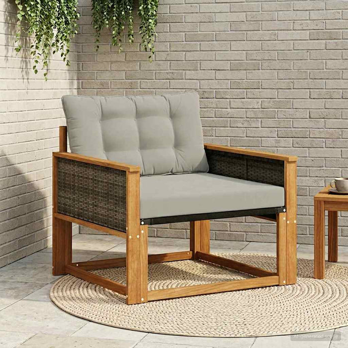 Set de canapele de exterior Lemn solid de Acacia și Textilene - WALTI WALTI