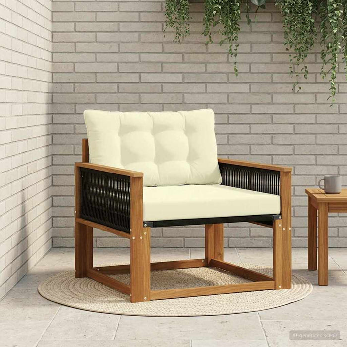 Set de canapele de exterior Lemn solid de Acacia și Textilene - WALTI WALTI