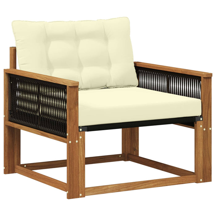Set de canapele de exterior Lemn solid de Acacia și Textilene - WALTI WALTI
