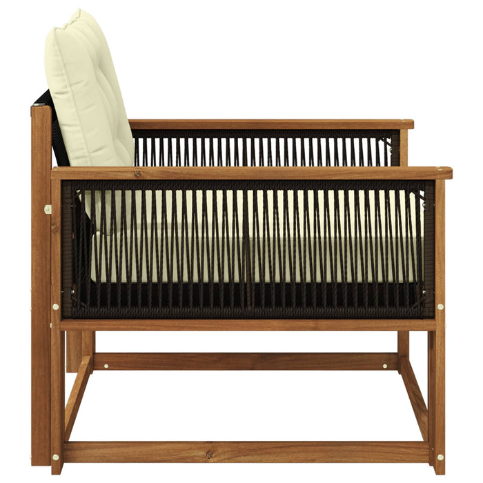 Set de canapele de exterior Lemn solid de Acacia și Textilene - WALTI WALTI