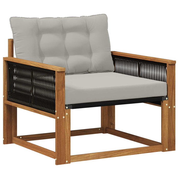Set de canapele de exterior Lemn solid de Acacia și Textilene - WALTI WALTI