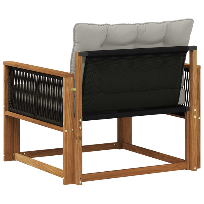 Set de canapele de exterior Lemn solid de Acacia și Textilene - WALTI WALTI