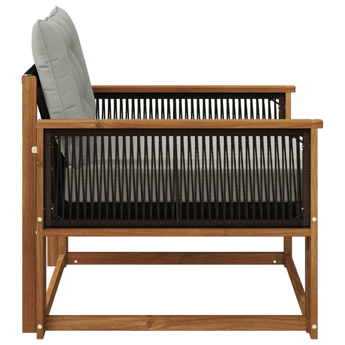 Set de canapele de exterior Lemn solid de Acacia și Textilene - WALTI WALTI