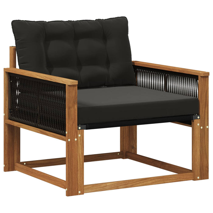 Set de canapele de exterior Lemn solid de Acacia și Textilene - WALTI WALTI