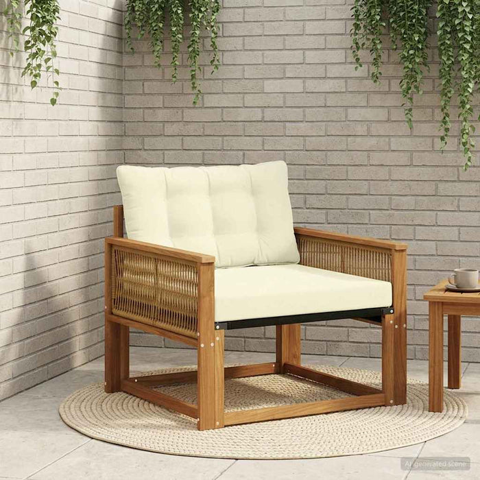Set de canapele de exterior Lemn solid de Acacia și Textilene - WALTI WALTI
