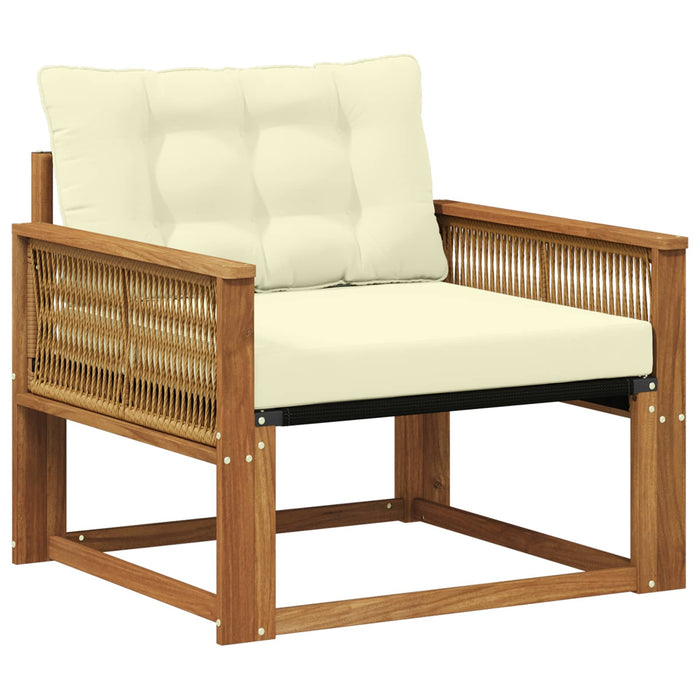 Set de canapele de exterior Lemn solid de Acacia și Textilene - WALTI WALTI