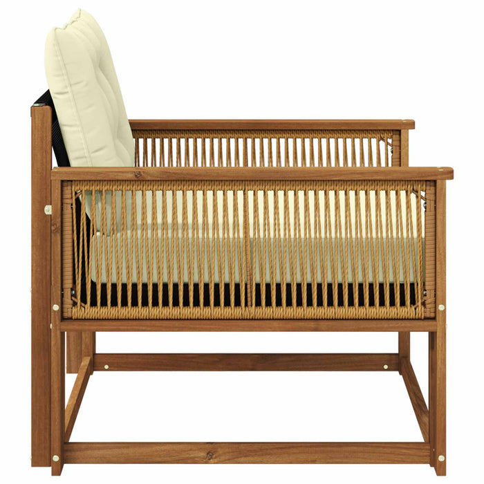 Set de canapele de exterior Lemn solid de Acacia și Textilene - WALTI WALTI