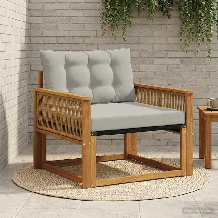 Set de canapele de exterior Lemn solid de Acacia și Textilene - WALTI WALTI