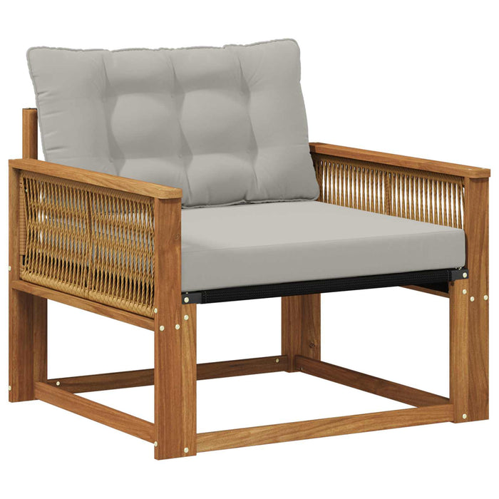 Set de canapele de exterior Lemn solid de Acacia și Textilene - WALTI WALTI