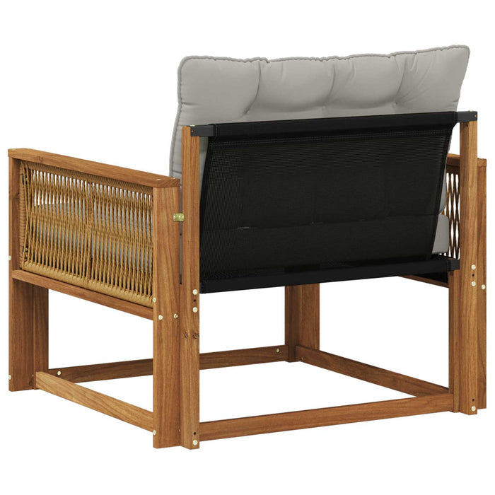 Set de canapele de exterior Lemn solid de Acacia și Textilene - WALTI WALTI