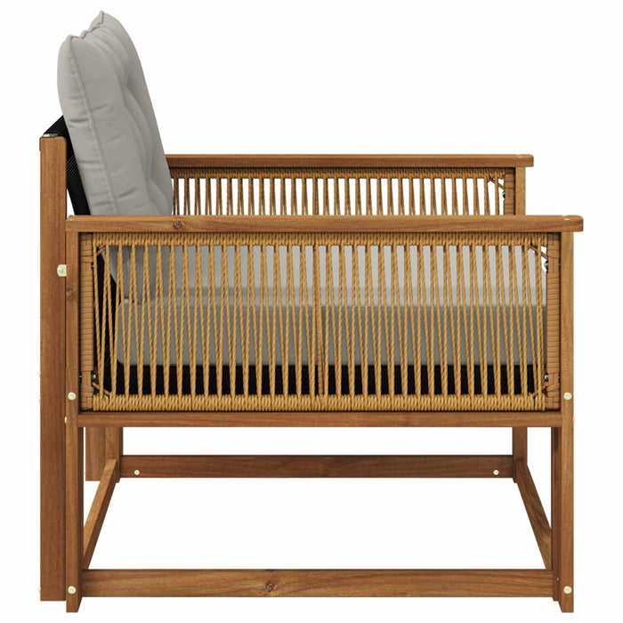 Set de canapele de exterior Lemn solid de Acacia și Textilene - WALTI WALTI