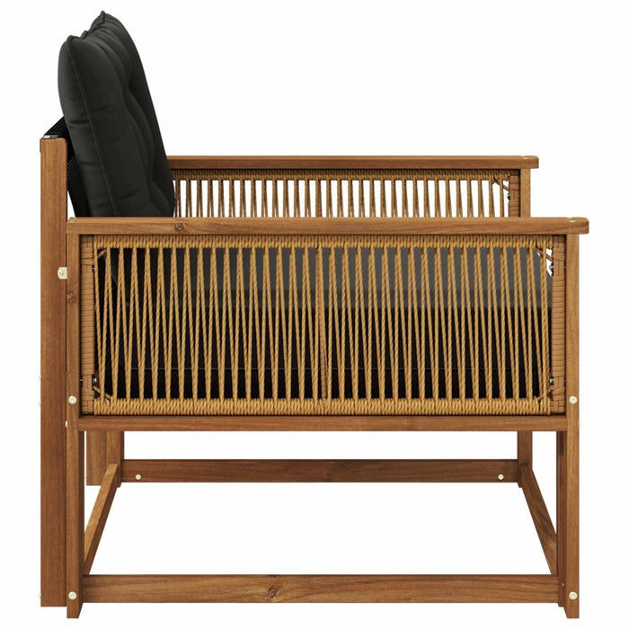 Set de canapele de exterior Lemn solid de Acacia și Textilene - WALTI WALTI