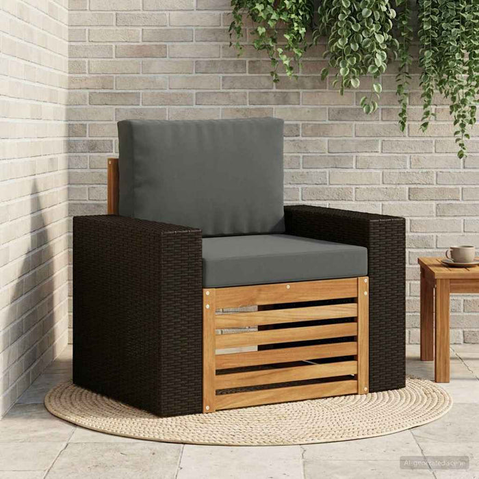Canapea Medie pentru Exterior Lemn Solid de Acacia natural - WALTI WALTI