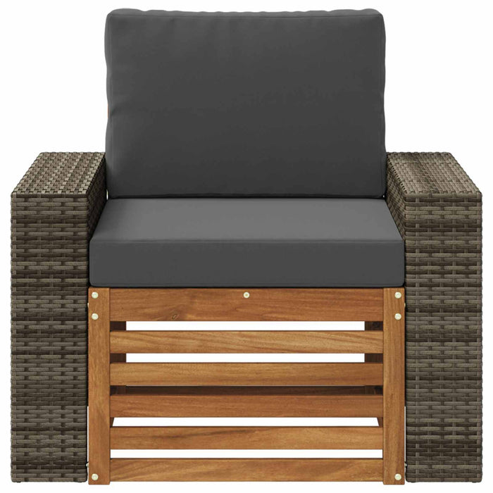Canapea Medie pentru Exterior Lemn Solid de Acacia natural - WALTI WALTI