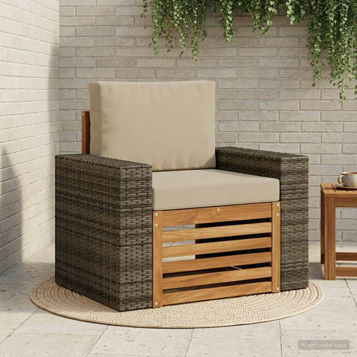 Canapea Medie pentru Exterior Lemn Solid de Acacia natural - WALTI WALTI